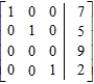 Indicate whether the matrix is in row-reduced form.    A)  The matrix is in row-reduced form. B)  The matrix is not in row-reduced form. 