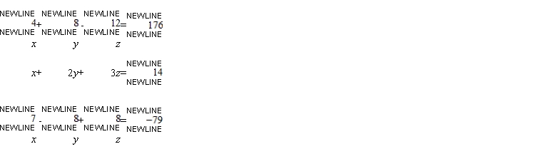 Solve the system of linear equations using the Gauss-Jordan elimination method.  