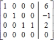 Given that the augmented matrix in rowreduced form is equivalent to the augmented matrix of a system of linear equations, find the solution or solutions to the system, if they exist.   A)    B)    C)    D)    E)  no solution