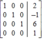 Given that the augmented matrix in row reduced form is equivalent to the augmented matrix of a system of linear equations, find the solution or solutions to the system, if they exist. ​   ​ A)    B)  The system has infinitely many solutions. C)    D)  The system has one and one solution. E)  The system is inconsistent.