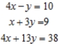 Solve the system of linear equations using the Gauss-Jordan elimination method.   A)    B)    C)    D)    E)  The system is inconsistent.