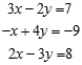 Solve the system of linear equations using the Gauss-Jordan elimination method. ​   ​ A)    B)    C)    D)    E)  no solution
