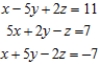 Solve the system of linear equations using the Gauss-Jordan elimination method.   A)    B)    C)    D)    E)  no solution