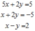 Solve the system of linear equations, using the Gauss-Jordan elimination method. If there is no solution, answer none. ​   ​   __________ ​   __________