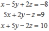 Solve the system of linear equations using the Gauss-Jordan elimination method. If there is no solution, answer none. ​  