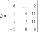 Identify the row matrix. What is its transpose?       A)    B)    C)    D)   