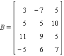 Identify the square matrix. What is its transpose?         A)    B)    C)    D)   