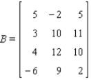 Identify the row matrix. What is its transpose?         Row matrix: __________ (A,B,C or D) Transpose: __________