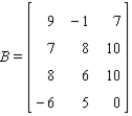 Identify the column matrix. What is its transpose?         Column matrix: __________ (A,B,C or D) Transpose: __________