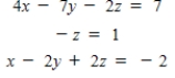 Writing a matrix equation that is equivalent to the given system of linear equations, solve the system using the inverse matrix. ​   ​ A)    B)    C)    D)    E)  The system is inconsistent.