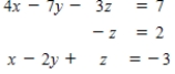 Writing a matrix equation that is equivalent to the given system of linear equations, solve the system using the inverse matrix. ​  