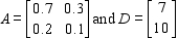 Solve the matrix equation   for the matrices A and D.  