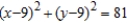 <strong>Find an equation of the circle that satisfies the given conditions. Radius 9 and center at the origin.</strong> A) B) C) D)