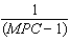 The formula for the Keynesian multiplier without net exports is A)    . B)    . C)    . D)    . E)    .