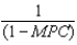 The formula for the Keynesian multiplier without net exports is A)    . B)    . C)    . D)    . E)    .
