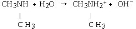 <strong>Which of the following represents the complete neutralization of N,N-dimethylamine?</strong> A)   B)   C)   D)   E)   <div style=padding-top: 35px> 