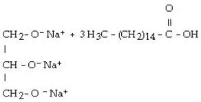 <strong>Palmitic acid is a 16 carbon acid. In a balanced equation, the products of the saponification of glyceryl tripalmitate (tripalmitin) are</strong> A)   B)   C)   D)   E)   <div style=padding-top: 35px> 