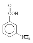 The compound below is named   A)  benzoic acid amine. B)  m-aminobenzoic acid. C)  2-acid aniline. D)  benzamide. E)  m-benzoic acid aniline.