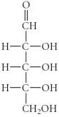 Which of the following is an example of an aldopentose? A)    B)    C)    D)    E)   
