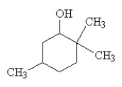 Which of the following is the IUPAC name for the compound below?   A)  1,1,4-trimethyl-6-cyclohexanol B)  1,1,4-trimethyl-2-cyclohexanol C)  2,2,5-trimethylcyclohexanol D)  2,2,5-trimethylphenol E)  2-ethyl-5-methylcyclohexanol