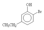 What is the name for this compound?   A)  o-bromo-m-ethylphenol B)  2-bromo-5-ethylphenol C)  4-bromo-1-ethyl-5-phenol D)  6-bromo-3-ethylphenol E)  2-bromo-5-methylphenol