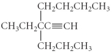 Name the following compound.   A)  3-butyl-3-propyl-1-pentyne B)  3-butyl-3-propyl-4-pentyne C)  3-ethyl-3-propyl-1-heptyne D)  5-ethyl-5-propyl-6-heptyne E)  3-ethyl-3-butyl-1-hexyne