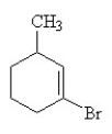 Which of the following is the IUPAC name for the compound below?   A)  m-bromotoluene B)  m-bromomethylcyclohexene C)  1-bromo-3-methylcyclohexene D)  3-bromo-1-methyl-2-cyclohexene E)  2-bromo-6-methylcyclohexene