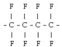  What is the starting monomer for the polymer Teflon?   A)    B)    C)    D)  C  \equiv  F E)   \begin{array} { c }  \mathrm { F } \quad\quad \mathrm { F } \\ \mathrm { | }\quad\quad \mathrm { |} \\ \mathrm { F } - \mathrm { C } =\mathrm { C }- \mathrm { F}  \end{array}