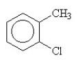 What is the name of the compound below?   A)  p-chlorotoluene B)  o-chlorotoluene C)  m-chlorotoluene D)  1-chloro-2-methyltoluene E)  2-chloro-1-methyltoluene
