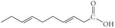 Which of the following is a fatty acid which is a solid at room temperature? A)    B)    C)    D)    E)   