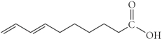 Which of the following is a fatty acid which is a solid at room temperature? A)    B)    C)    D)    E)   