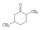What is the IUPAC name for this compound?   A) methylcyclohexanone B) 2,5-dimethylcyclohexanone C) 1,4-dimethyl-2-cyclohexanone D) cyclohexyl methyl ketone E) 1,4-dimethyl-3-cyclohexanone