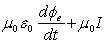 Maxwell generalized Ampère's law to read   from which the displacement current is defined as A)    B)    C)    D)    E)   