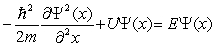 The time-independent Schrödinger equation is A)    B)    C)    D)    E)   