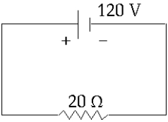   The current through the battery in the figure is approximately A)  10 A B)  13 A C)  0.67 A D)  6.0 A E)  None of these is correct.