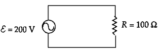   The approximate rms current in the circuit shown is A)  2 A B)  2.82 A C)  1.41 A D)  0.56 A E)  None of these is correct.