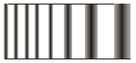   A wedge-shaped film of air is formed by placing a glass plate on second flat glass plate. The wedge is then illuminated using a monochromatic light from above and a fringe pattern is shown. From the fringe pattern one can conclude that the surface of the first glass plate is A)  much flatter than the wavelength used. B)  flat on the left side but then has a concave to the right side. C)  flat on the left side but then has a convex to the right side. D)  flat on the right side but then has a concave to the left side. E)  flat on the right side but then has a convex to the left side.