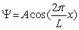 The wave function for a particle between x = -4 cm and 4 cm is given by   where L = 8 cm. Outside this range, the wave function is equal to zero. The probability of finding the particle between x = -2 cm and 2 cm is A)  0.1 B)  0.2 C)  1/3 D)  0.5 E)  1/8