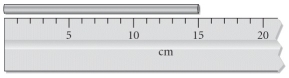 Read the length of the metal bar with the correct number of significant figures.   A) 20 cm B) 15 cm C) 15.0 cm D) 15.00 cm E) 15.000 cm