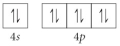 Choose the valence orbital diagram that represents the ground state of Se<sup>2</sup>⁻. A)    B)    C)    D)    E)   