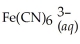 Express the equilibrium constant for the following reaction:   + 6CN<sup>-</sup>(aq) ⇌   + 6H<sub>2</sub>O(l)  A) K<sub>c</sub> =   B) K<sub>c</sub> =   C) K<sub>c</sub> =   D) K<sub>c</sub> =   E) K<sub>c</sub> =  