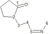 Identify hybridization of carbon atoms numbered 1-6 in the structure below:   A) Carbons 3, 4, and 6 are sp<sup>3</sup>, carbons 2 and 5 are sp<sup>2</sup>, and carbon 1 is sp hybridized. B) Carbons 2, 3, and 4 are sp<sup>3</sup>, carbons 1, 5, and 6 are sp<sup>2</sup> hybridized. C) Carbons 2, 3, 4, and 6 are sp<sup>3</sup>, carbons 1 and 5 are sp hybridized. D) Carbons 3, 4, and 6 are sp<sup>3</sup>, carbons 1, 2, and 5 are sp<sup>2</sup> hybridized. E) Carbons 2, 3, 4, and 6 are sp<sup>3</sup>, carbons 1 and 5 are sp<sup>2</sup> hybridized.