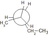 Which of the following Newman projections shows an antistaggered conformation of n-pentane? A) B) C) D) E)