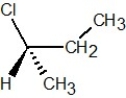 Determine the absolute configuration of the molecule shown below:   A) R configuration B) S configuration C) E configuration D) Z configuration E) d configuration
