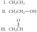 Arrange the following in order from most oxidized to least oxidized.   A) II > I > III B) III > II > I C) III > I > II D) I > II > III E) II > III > I