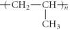 Which of the following represent the addition polymer formed from the compound below? CH<sub>2</sub>=CH-CH<sub>3</sub> A)    B)    C)    D)    E)   