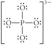 Choose the best Lewis structure for PO<sub>4</sub><sup>3</sup>⁻. A)    B)    C)    D)    E)   