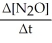 Write a balanced reaction for which the following rate relationships are true. Rate =    =  = -    A)   N<sub>2</sub> + O<sub>2 </sub>→<sub> </sub> N<sub>2</sub>O B) 2 N<sub>2</sub>O → 2 N<sub>2</sub> + O<sub>2</sub> C) N<sub>2</sub>O → N<sub>2</sub> + 2 O<sub>2</sub> D)   N<sub>2</sub>O → N<sub>2</sub> + O<sub>2</sub> E) 2 N<sub>2</sub> + O<sub>2 </sub>→<sub> </sub>2 N<sub>2</sub>O
