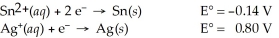 Use the standard half-cell potentials listed below to calculate the standard cell potential for the following reaction occurring in an electrochemical cell at 25°C.(The equation is balanced. )  Sn(s) + 2 Ag⁺(aq) → Sn<sup>2+</sup>(aq) + 2 Ag(s)    A) 1.74 V B) 0.94 V C) 1.08 V D) -1.08 V E) -1.74 V