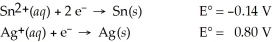 Calculate the cell potential for the following reaction that takes place in an electrochemical cell at 25°C. Sn(s) ∣ Sn<sup>2+</sup>(aq,1.8 M) ∣∣ Ag<sup>+</sup>(aq,0.055 M) ∣ Ag(s)    A) -0.94 V B) -0.85 V C) +1.02 V D) +0.98 V E) +0.86 V